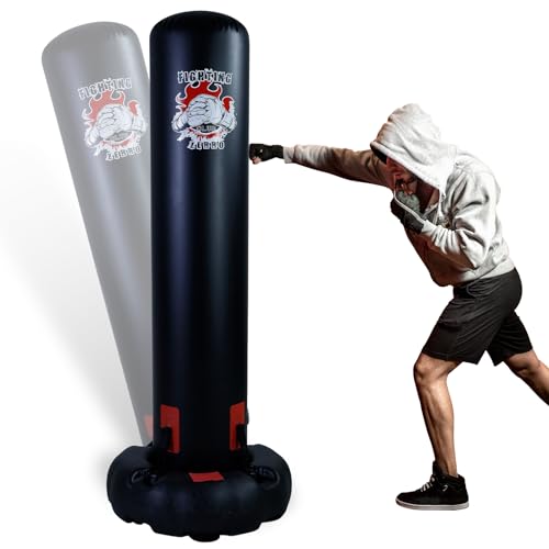 ZERRO Boxsack Durchmesser 30cm Kinder Erwachsene Freistehender Aufblasbare Standboxsack 166cm Boxing Trainer Heavy Duty, Mit Pumpe ZERRO Boxsack Durchmesser 30cm Kinder Erwachsene Freistehender Aufblasbare Standboxsack 166cm Boxing Trainer Heavy Duty, Mit Pumpe von ZERRO