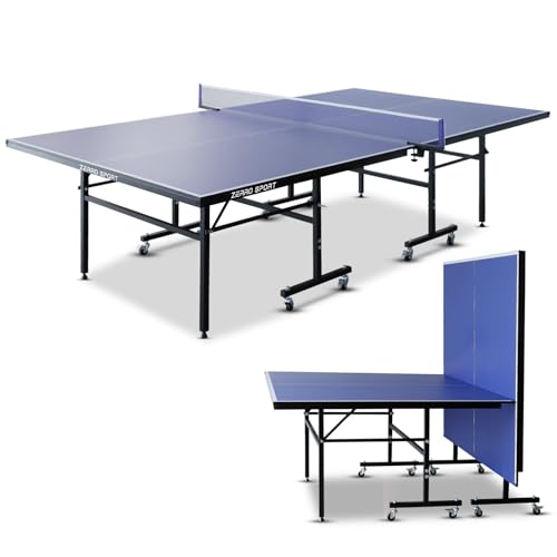ZERRO Tischtennisplatte Klappbar Indoor, 15 mm Dickes MDF, 274x152.5x76cm, Internationale Standardgröße inkl. Netz, Tischtennistisch, Ping Pong Tisch, Blau ZERRO Tischtennisplatte Klappbar Indoor, 15 mm Dickes MDF, 274x152.5x76cm, Internationale Standardgröße inkl. Netz, Tischtennistisch, Ping Pong Tisch, Blau von ZERRO