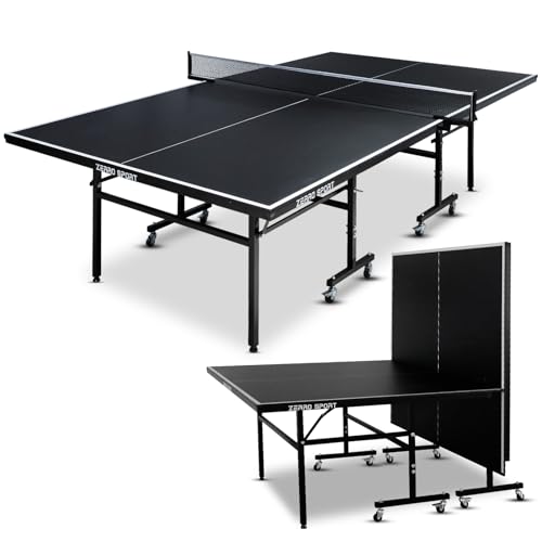 ZERRO Tischtennisplatte Klappbar Indoor, 15 mm Dickes MDF, 274x152.5x76cm, Internationale Standardgröße inkl. Netz, Tischtennistisch, Ping Pong Tisch, Schwarz ZERRO Tischtennisplatte Klappbar Indoor, 15 mm Dickes MDF, 274x152.5x76cm, Internationale Standardgröße inkl. Netz, Tischtennistisch, Ping Pong Tisch, Schwarz von ZERRO