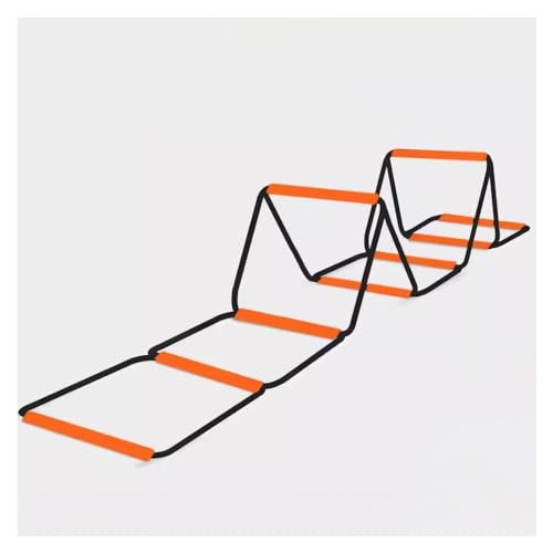 Multifunktionale Beweglichkeits-Geschwindigkeitsleiter, verstellbares Set, tragbar, for Übungen, Fußball, Jugend, Koordination, Beinarbeit (Color : Orange, Size : 2.52m/8.2ft) von ZERVA