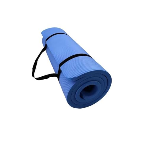Sport-Yogamatten, Trainingsmatte, Übungs-Fitnessmatte, große Yogamatte for Männer und Frauen for Fitnessstudio und Heimtraining, 10 mm dick (Color : Blue) von ZERVA