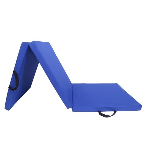 Zusammenklappbare Tumbling-Matten for Gymnastik zu Hause, Trainingsmatte mit Tragegriffen for Yoga, Tanz, Gymnastikmatte (Color : Blue, Size : 180x60cm/70.8x23.6in) von ZERVA