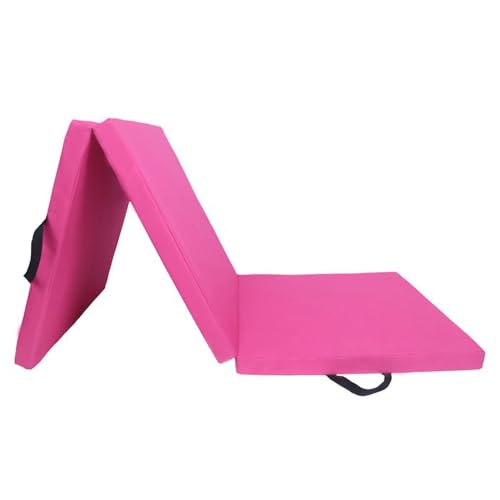 Zusammenklappbare Tumbling-Matten for Gymnastik zu Hause, Trainingsmatte mit Tragegriffen for Yoga, Tanz, Gymnastikmatte (Color : Pink, Size : 180x60cm/70.8x23.6in) von ZERVA