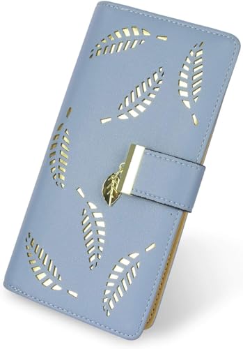 ZEWZI Geldbörse Damen Groß, Lange PU Leder Geldbeutel Damen mit Mehreren Kartenfächern und Zip Münze Geldbeutel, Elegant Groß Kapazität Clutch von ZEWZI