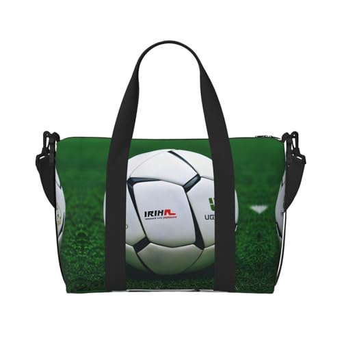 Umhängetasche mit Fußball-Motiv, Einzelschultertasche, Sport- und Fitness-Tasche, Wochenende, Übernachtungstasche, Schwarz, Einheitsgröße, Schwarz , Einheitsgröße von ZEXVPVAX