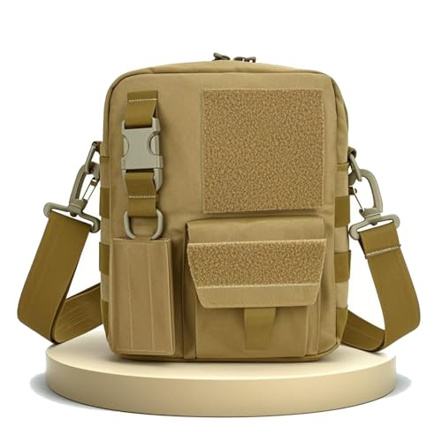 Outdoor Tactical Sling Bag Militär MOLLE Crossbody Pack Brust Schulter Rucksack(Khaki) von ZFFOZZ