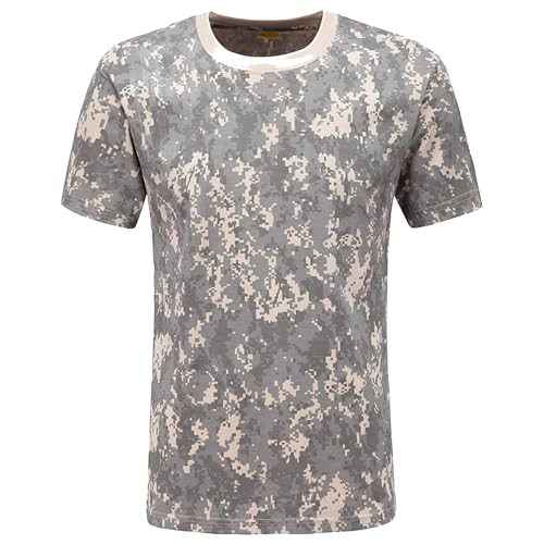 ZFFOZZ Herren Camo Short Sleeve Tee - Reine, Baumwolle Komfort Langlebig und Atmungsaktiv, Für Outdoor-Training und Arbeit!(H-03,S) von ZFFOZZ