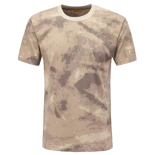 ZFFOZZ Herren Camo Short Sleeve Tee - Reine, Baumwolle Komfort Langlebig und Atmungsaktiv, Für Outdoor-Training und Arbeit!(H-10,3XL) von ZFFOZZ