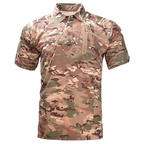 ZFFOZZ Herren Outdoor Tactical Quick-Dry Polo T-Shirt Mit Stretch, Lässiger Umlegekragen, Must-Have für Outdoor-Enthusiasten!(H-03,XL) von ZFFOZZ