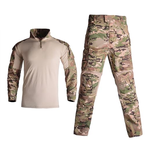 ZFFOZZ Männer und Frauen G3 Leicht und Slim Fit Combat Shirt, Bequem und Atmungsaktiv Tactical Combat Fatigues mit Taschen(Camo,3XL) von ZFFOZZ