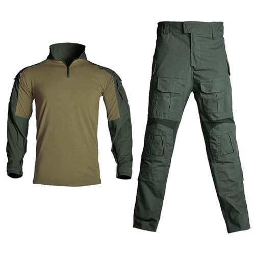 ZFFOZZ Männer und Frauen G3 Leicht und Slim Fit Combat Shirt, Bequem und Atmungsaktiv Tactical Combat Fatigues mit Taschen(Green,XXL) von ZFFOZZ