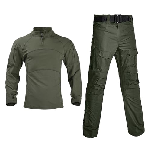 ZFFOZZ Männer und Frauen Slim Fit Combat Shirt, hohe Elastizität, Polyester-Baumwoll-Mischung Taktische Kampfanzüge(OD,L) von ZFFOZZ