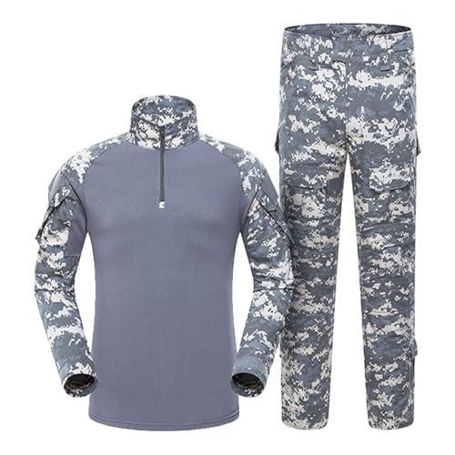 ZFFOZZ Männer und Frauen leicht und Slim Fit Combat Shirt, hohe Elastizität Taktische Kampfanzüge mit Taschen(ACU,XXL) von ZFFOZZ