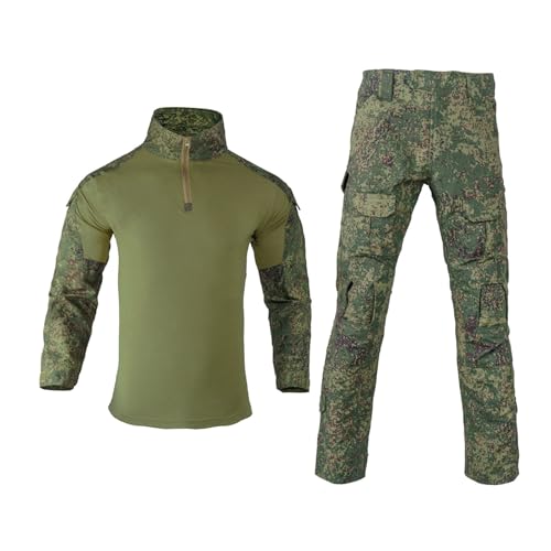 ZFFOZZ Männer und Frauen leicht und Slim Fit Combat Shirt, hohe Elastizität Taktische Kampfanzüge mit Taschen(EMR,M) von ZFFOZZ