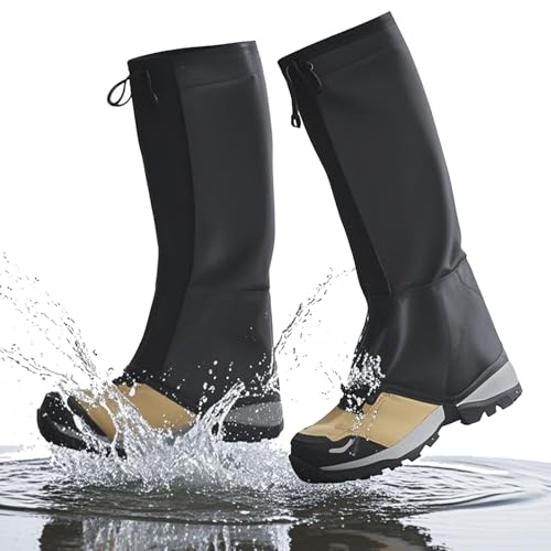 ZFFOZZ Snow Township Tourismus Outdoor Bergsteigen Wandern Skifahren Schneefeste Fußhandschuhe für Männer und Frauen wasserdichte Beinschützer(Black,L) von ZFFOZZ