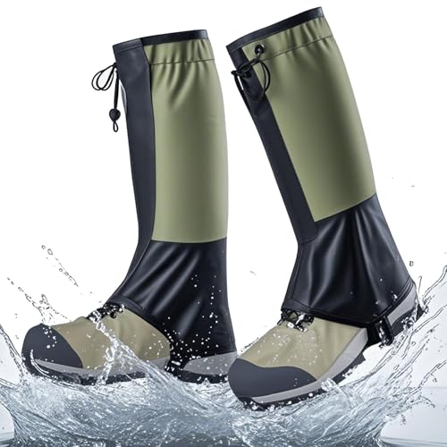 ZFFOZZ Snow Township Tourismus Outdoor Bergsteigen Wandern Skifahren Schneefeste Fußhandschuhe für Männer und Frauen wasserdichte Beinschützer(Green,M) von ZFFOZZ