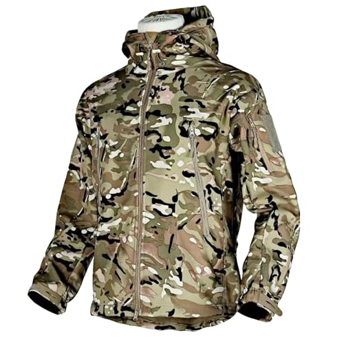 ZFFOZZ Tactical Camouflage Fleece Jacket, wasserdicht, warm. Ideal für Outdoor-Abenteuer, Jagd, stilvoll funktionell für Taktische Fans.(CP,4XL) von ZFFOZZ