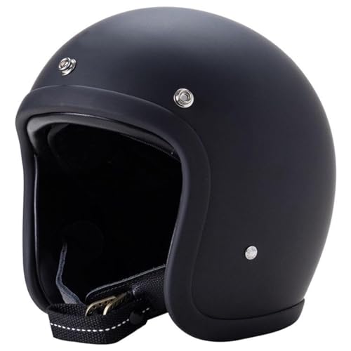 Japanischer Motorradhelm Offener Retro-Helm Mit Doppel-D-Schnalle Leichter Jet-3/4-Helm Für Erwachsene Herren Damen Moped Roller Cruiser DOT/ECE-Geprüft 1,XL(61-62CM) von ZGFHTY