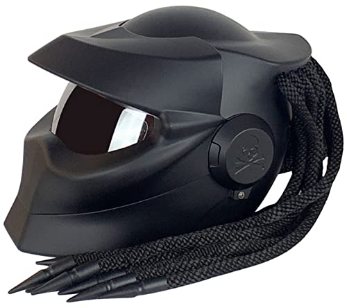 Motorrad-Integralhelm Front-klapphelm Mit Sonnenblende Zöpfe Warnlichter ECE-Zulassung Personalisierte Motorradhelme Männer Frauen Erwachsene Offroad Cruiser Chopper Matt Black,XL Motorrad-Integralhelm Front-klapphelm Mit Sonnenblende Zöpfe Warnlichter ECE-Zulassung Personalisierte Motorradhelme Männer Frauen Erwachsene Offroad Cruiser Chopper Matt Black,XL von ZGFHTY
