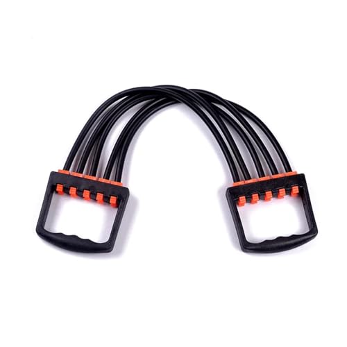 Einstellbarer Brust-Expander 5 Seile Widerstand Übungssystem Bands Krafttrainer for Home Gym Muskeltraining Exerciser Brustexpander(Black) von ZGXNYI