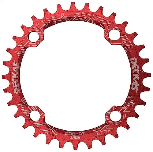 ZHAOQIN Kettenblatt 104BCD Runde Schmal Breite MTB Mountainbike 32T 34T 36T 38T Einzel Zahn Platte Teile 104 BCD Fahrrad Kettenblatt(Red disc 34T) von ZHAOQIN