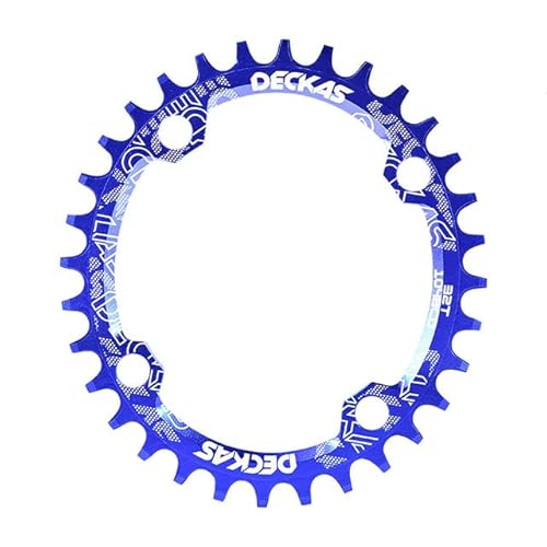 ZHAOQIN Kettenblatt Ovales MTB-Kettenblatt 104 BCD. Schmale breite Fahrradkurbel 3 2T 36T 38T 32 32 Zähne 10. 4BCD. Crown Mountain Bicycle Plate Kettenring Fahrrad Kettenblatt(36T,Blue) von ZHAOQIN