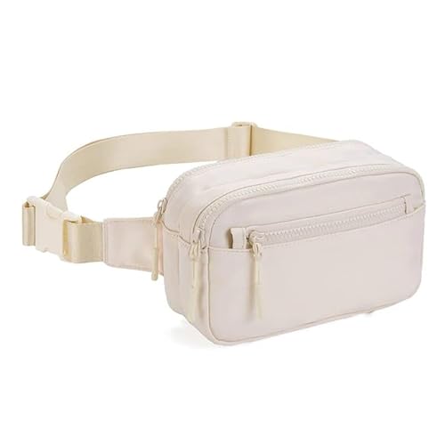 Bauchtasche Hüfttaschen for Damen, vielseitige Bauchtasche mit Reißverschluss, ideal for Outdoor-Sport, Umhängetasche, Brusttasche, lässige Gürteltasche(Beige) von ZHAOSHIXU