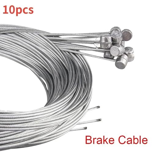 ZHAOSHIXU Fahrrad Bremszug 5/10 Stück 2 m MTB Fahrradbremsleitung Fahrradgeschwindigkeitsleitung Festgetriebe Schalthebel Getriebebremskabelsatz Kern Innendraht for MTB Rennrad(10pcs Brake Cable) von ZHAOSHIXU