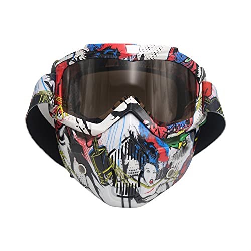 ZHAOSHIXU Motorradbrille,Motocross Brille Motorrad-Goggles Motocross-Gläser mit Maske Skibrille Männer Frauen Moto Motorrad Schmutz-Bike atv(05) von ZHAOSHIXU