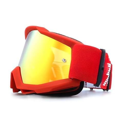 ZHAOSHIXU Motorradbrille Sonnenbrille Motorrad Outdoor Brille Schutzbrille for Motocross Brille Motorradhelm Brille Sonnenbrille Fahrradbrille(Red) von ZHAOSHIXU