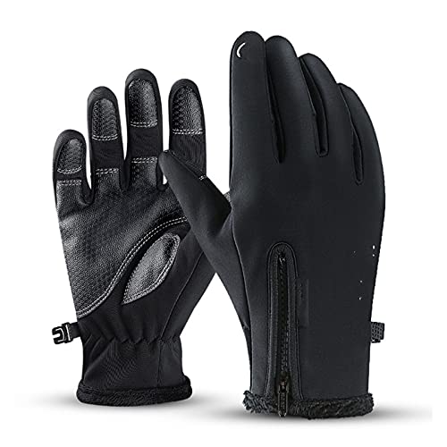 ZHAOSHIXU Motorradhandschuhe Motorradhandschuhe Moto Handschuhe Winter Thermal gefütterte Winter Wassersistente Touchscreen rutschfeste Motorrad Reithandschuhe(Black,XL) von ZHAOSHIXU