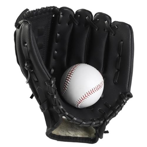 Baseball Handschuhe Baseball-Handschuh for Erwachsene und Kinder, Baseball-Training, verdickte Polsterung, Pitcher-Baseball-Handschuh Baseballhandschuh(Color:Noir,Größe:10.5 Inches) von ZHAOYUQI