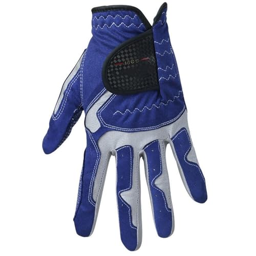 Golfhandschuhe Pack 1 PCs Golfhandschuh Micro Fiber Soft Links rechts Lh rh. Hand Anti-Skidding Rutschfeste Partikel Atmungsaktive Golfhandschuhe Golfhandschuhe Damen(Color:Left Hand Blue,Größe:26 X-L von ZHAOYUQI