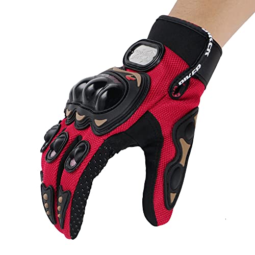 ZHAOYUQI Motorradhandschuhe Motorradhandschuh Mann Sommerschutzausrüstung Atmungsaktive Vollfinger-Reitroller-Motorcross-Moto-Handschuhe Motorrad Handschuhe (Color : Red, Größe : XL) von ZHAOYUQI