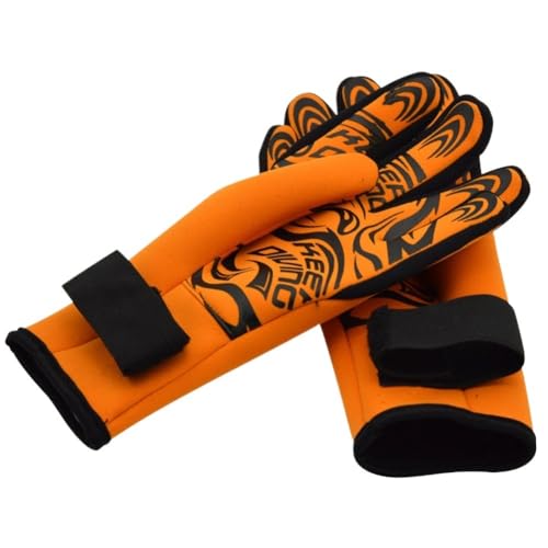 ZHAOYUQI Tauchhandschuhe 1 Paar 3MM 2MM Professionelle Tauchen Handschuhe Warme Und Nicht-Slip Surfen Schnorcheln Ausrüstung for Erwachsene Frauen männer Neoprenhandschuhe(Orange 2MM,S) von ZHAOYUQI