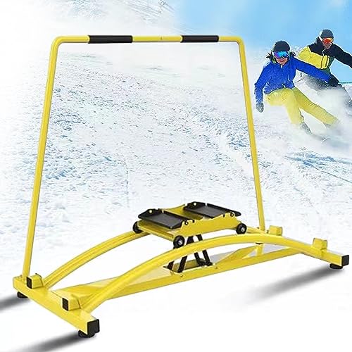 Ski-Trainingsgerät mit leisem Rad, 3 Widerstandsstufen, multifunktionales Snowboard-Trainingsgerät, 35°-Winkel-Skisimulationstrainer, rutschfeste Füße, Schutzstange, Bein-Gesäß-Krafttrainingsgerät von ZHDBD