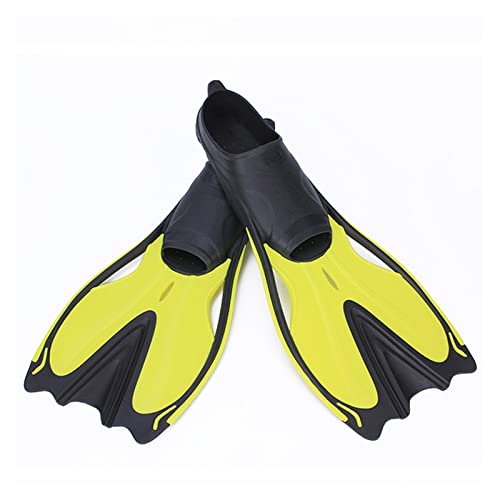 Tauchausrüstung, Schwimmflossen Erwachsene Schnorcheln Fußflossen Kinder Tauchflossen Anfänger Schwimmausrüstung Tragbare Tauchflossen for Erwachsene Und Kinder ( Color : Black Yellow , Size : XS ) von ZHELLY
