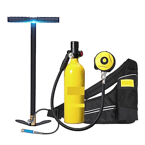 ZHELLY Tauchausrüstung, 1L Mini-Tauchzylinder, Tauch-Atemschutzgerät, Lufttank, Handpumpe for Schnorchel-Atem-Tauchausrüstung, Tauchausrüstung (Color : B, Size : 1L) von ZHELLY
