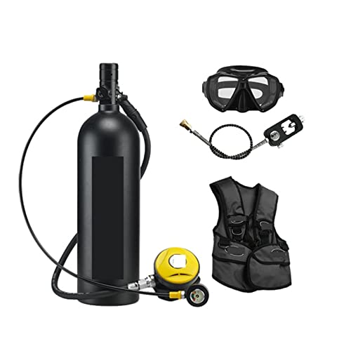ZHELLY Tauchausrüstung, Outdoor-Tauch-Atemschutzgerät, 2 L, for Erwachsene, Schwimmen, Sauerstoffflasche, Freizeit Und Unterhaltung (Color : Noir, Size : B) von ZHELLY