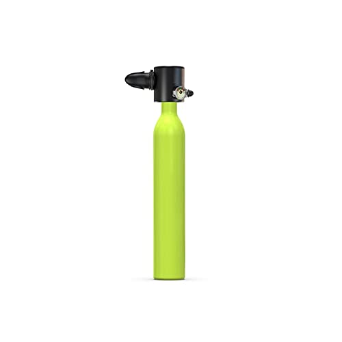 ZHELLY Tauchausrüstung, Outdoor-Tauchausrüstung, Schwimmzubehör, 0,5 L Mini-Sauerstoffflaschen-Atemschutzgerät (Color : Green+Breathing Valve, Size : 0.5L) von ZHELLY