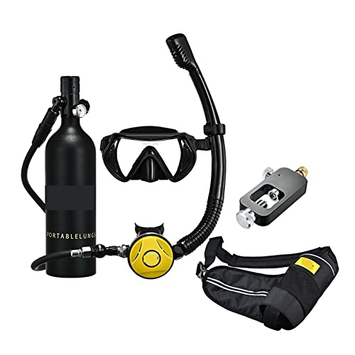 ZHELLY Tauchausrüstung, Schnorchel-Unterwassertauch-Rebreather-Tauchgerät, Tragbare Tiefschnorchelausrüstung (Color : Blackhead in Black Bottle, Size : 1L) von ZHELLY