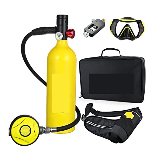 ZHELLY Tauchausrüstung, Tragbare Sauerstoffflasche for Tauchen mit 1 l Fassungsvermögen (Color : Blackhead in Yellow Bottle, Size : 1L) von ZHELLY