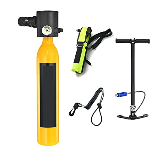 ZHELLY Tauchausrüstung, Tragbare Unterwasser-Notfall-Ersatzgasflaschen, Ausgestattet Mit Einem Kompletten Satz Atemschutzmasken (Color : Yellow Package C, Size : XL) von ZHELLY