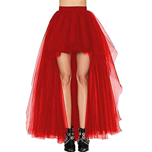 ZHER-LU Damen Schwalbenschwanz-Tüllrock Sexy Rücken Lang Flauschiger Schwalbenschwanz Rock Tutu Ballett Hochzeit Kleid Unterrock von ZHER-LU