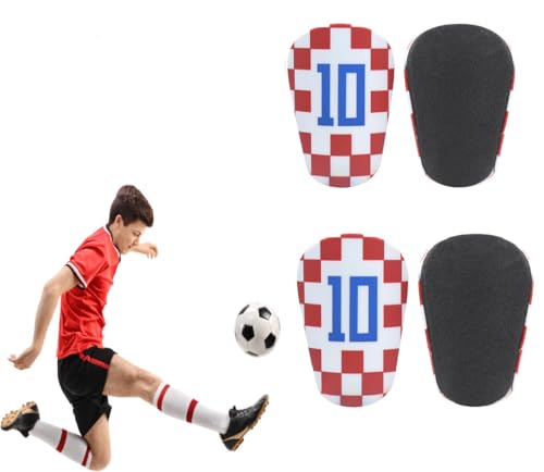 ZHHSUNY Mini-Schienbeinschoner mit Sternnummer, Ballsport-Schienbeinschoner, Ball-Enthusiasten, Schutzausrüstung, für Jugendliche, Kinder, Erwachsene, Nr. 10 W&R B, 2 Paar von ZHHSUNY