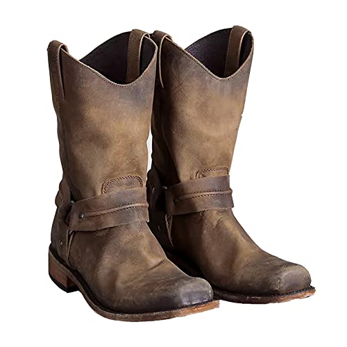 ZHHZ Herren Westernstiefel Retro Bequeme Gummisohle Stiefel für Frühling Herbst Wandern Trekking-Jagd Brown 41 EU Unisex Halbschaft ZHHZ Herren Westernstiefel Retro Bequeme Gummisohle Stiefel für Frühling Herbst Wandern Trekking-Jagd Brown 41 EU Unisex Halbschaft von ZHHZ