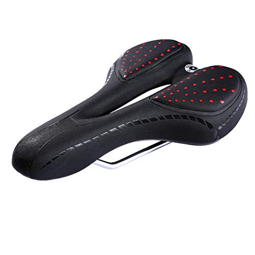 ZHIQIU Bequemer Fahrradsattel für Mountainbike, Beruf, Rennrad, MTB, Fahrradsattel, Outdoor- oder Indoor-Fahrradkissen, Rot ZHIQIU Bequemer Fahrradsattel für Mountainbike, Beruf, Rennrad, MTB, Fahrradsattel, Outdoor- oder Indoor-Fahrradkissen, Rot von ZHIQIU