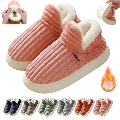 Pluffi Slipper Booties, Pluffi Cozy Stylish Slipper, Winter Fuzzy Warm Plush Lining Slippers for Women Men (Pink,8.5-9 Women/7.5-8 Men) von ZHKVAG