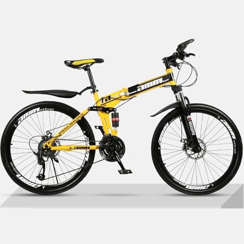 Klapprad 26-Zoll-Studenten-Mountainbike Mit Variabler Geschwindigkeit, Zusammenklappbar, Stoßdämpfend, Doppelscheibenbremse D,21-Speed von ZHMQQDL