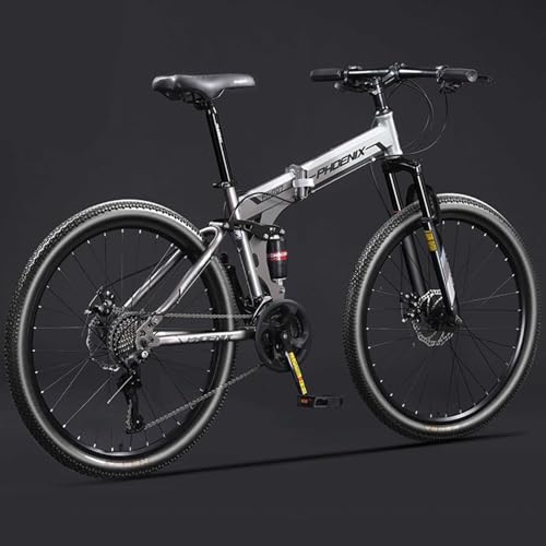 Klapprad Mountainbike 26 Zoll 30 Gang Speichenrad Offroad Doppelstoßdämpfung Herren und Damen C,30 Speed 24 inches von ZHMQQDL